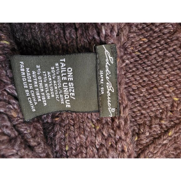 Eddie Bauer Brown Cable Knit Wool Scarf With Fringe - Picture 5 of 7